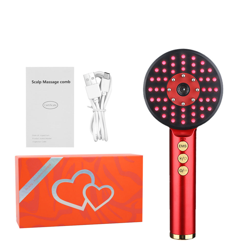 Peigne de Massage du Cuir Chevelu avec Lumière Rouge et Nano Spray