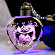 Llavero de Cristal K9 con LED Intermitente - Marco de Fotos Personalizado para Familia - Regalo Recuerdo de Vidrio