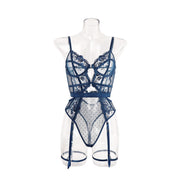 Seduction Lace Sleeveless Jumpsuit Fashionable See-through Underwear Suit