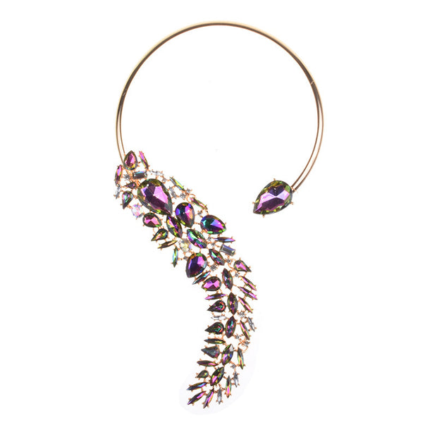 Collar Choker de Strass Multicolor - Gargantilla de Cristales Tendencia - Joyería Fina para Mujer