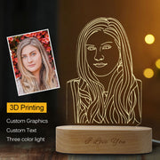 Lámpara de Noche 3D Estéreo con Foto Personalizada - Luz LED Decorativa