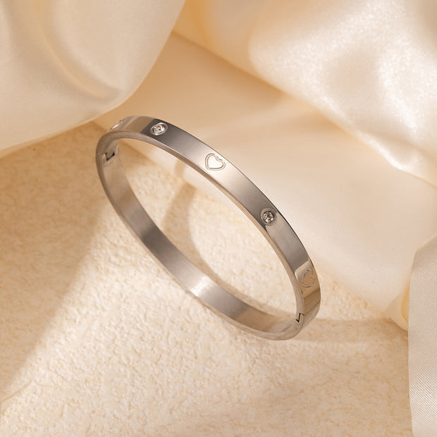 High-grade Titanium Steel Bracelet Gold-plated Diamond Stainless Steel Bracelet Women