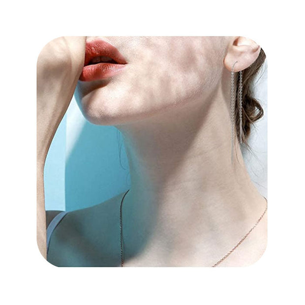 Pendiente cadena pasante chic - Joyas-Para-Mujer.com