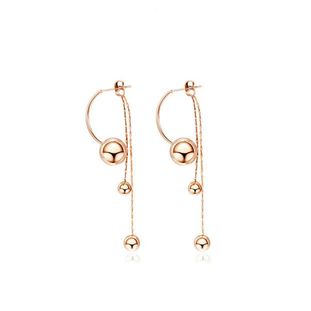 Pendiente cadena oro rosa - Joyas-Para-Mujer.com