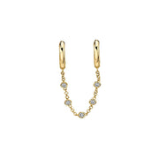 Pendiente cadena 2 agujeros oro - Joyas-Para-Mujer.com