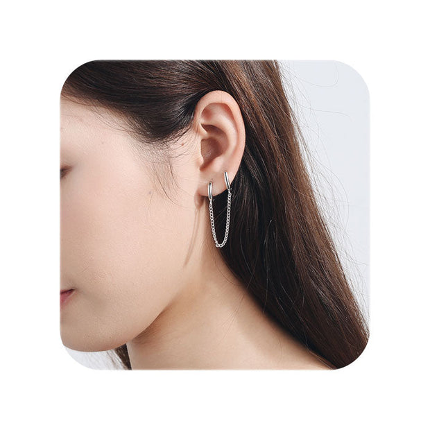 Pendiente unido por una cadena - Joyas-Para-Mujer.com