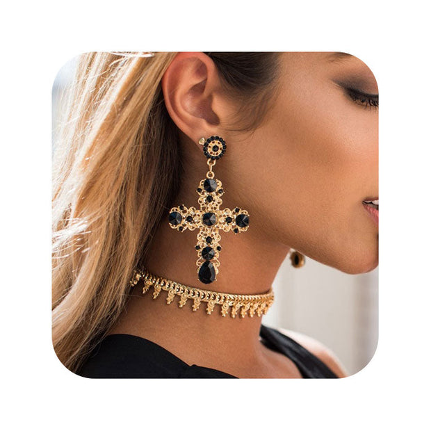 Pendiente mujer cadena cruz - Joyas-Para-Mujer.com