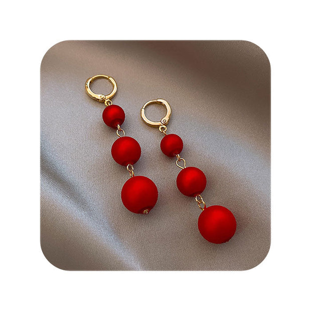 Pendiente cadena roja - Joyas-Para-Mujer.com