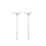 Pendiente cadena colgante plata - Joyas-Para-Mujer.com