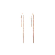 Pendiente cadena pasante plata - Joyas-Para-Mujer.com