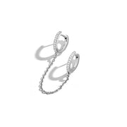 Pendiente doble agujero cadena colgante - Joyas-Para-Mujer.com