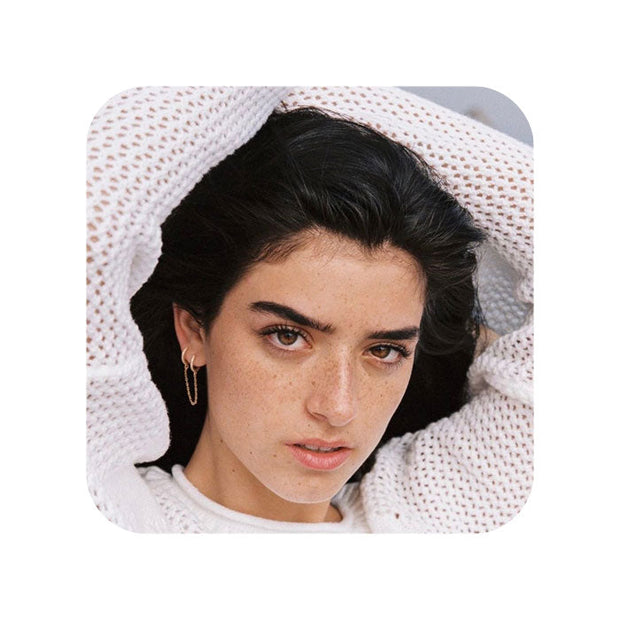 Pendiente 2 agujeros acero - Joyas-Para-Mujer.com