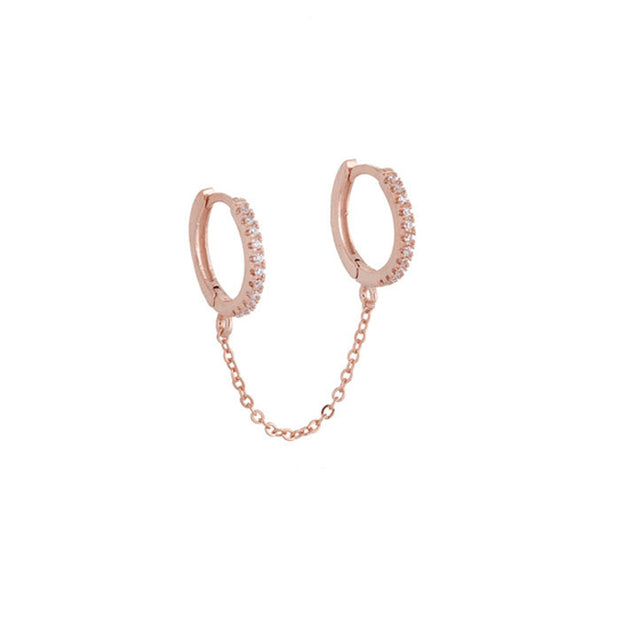 Pendiente 2 agujeros acero - Joyas-Para-Mujer.com