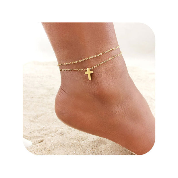 Tobillera cruz - Joyas-Para-Mujer.com