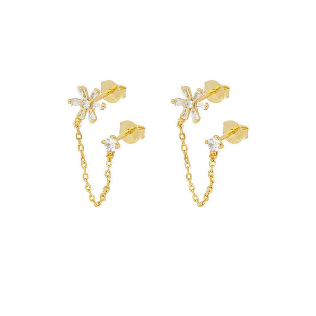 Pequeño pendiente segundo agujero - Joyas-Para-Mujer.com