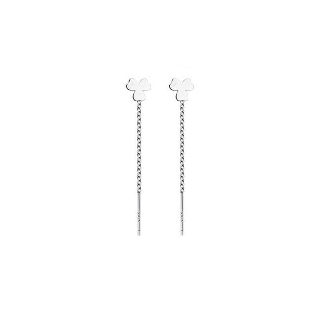 Pendiente cadena trébol - Joyas-Para-Mujer.com