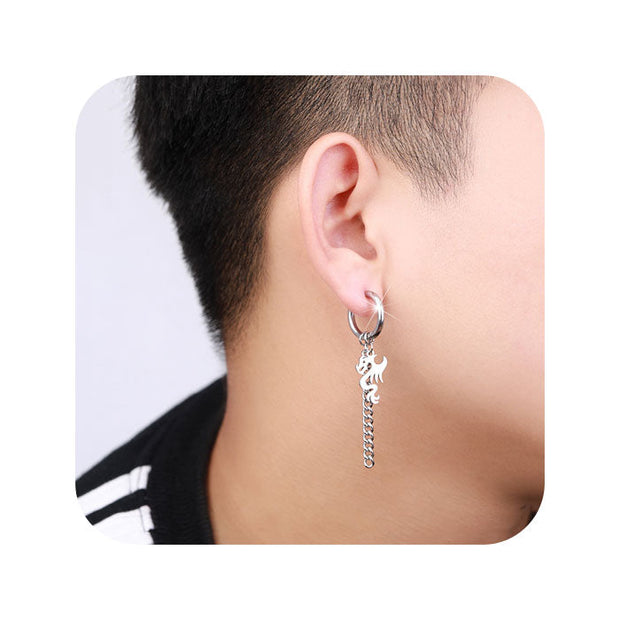 Pendiente cadena dragón - Joyas-Para-Mujer.com