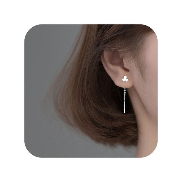 Pendiente cadena trébol - Joyas-Para-Mujer.com