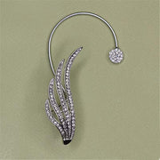 Ear Cuff Ala con Brillantes Sin Perforación - Pendiente de Clip Minimalista para Mujer