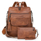 Sac à dos vintage imprimé léopard - Grande capacité pour un style sauvage