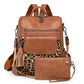 Sac à dos vintage imprimé léopard - Grande capacité pour un style sauvage